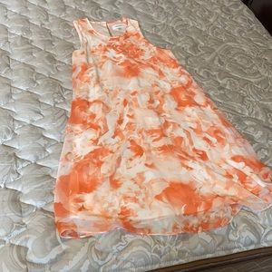 CALVIN KLEIN orange floral dress size 4